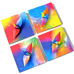 Разноцветный Бумага для оригами, складная бумага ручной работы, для детской школы поделки и декоративно-прикладного искусства, красочный, 95x95 мм