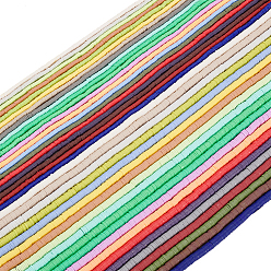 (52) Непрозрачная лаванда 40 нить 40 стилус бусины из полимерной глины ручной работы, для поделок ювелирных изделий, Диск / плоские круглые, Heishi бусы, разноцветные, 4~6x1 мм, отверстие : 1~1.8 мм, 1 прядь / стиль