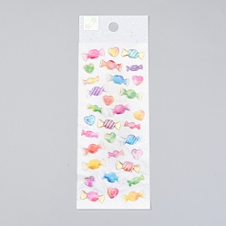 Candy Epoxy Resin Sticker, for Scrapbooking, Travel Diary Craft, Candy Pattern, 1.2~21x0.7~1cm