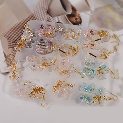 Белый DIY силиконовые формы кулон, формы для литья смолы, смешанные неправильные формы, белые, 143x135x5 мм, отверстие : 2 мм, внутренний диаметр: 17~41x21~37 мм