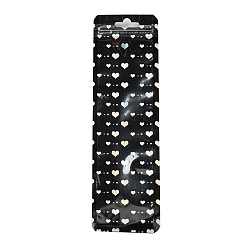 Сердце Прямоугольные блестящие голографические пластиковые подарочные пакеты с застежкой-молнией «инь-ян», самозапечатывающиеся повторно закрывающиеся мешочки для хранения часов с ручкой-брелком, сердце, 21.9x6.6x0.02 см, односторонняя толщина: 2.7 мил(0.07мм)