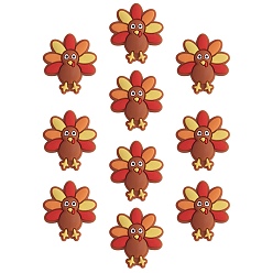 Mixed Color 10Pcs Turkey Silicone Beads, Mixed Color, 27.50x24.50x8mm, Hole: 2mm