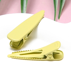 Желтый Заколки для волос из кожи аллигатора цвета макарон, аксессуары для волос для девочек женщин, слеза, желтые, 40x14 мм