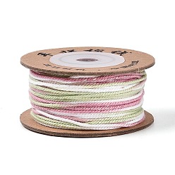 Светло-зеленый 30м сегментный окрашенный хлопковый шнур для макраме, круглая плетеная веревка, для настенного крепления, ремесла, Подарочная упаковка, светло-зеленый, 1 мм, около 32.81 ярдов (30 м) / рулон