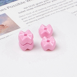 Pearl Pink Opaque Acrylic Beads, Wave Snowflake, Pearl Pink, 9.5x5mm, Hole: 2mm