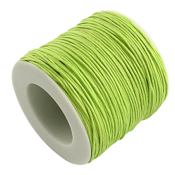 Green Yellow Waxed Cotton Thread Cords, Green Yellow, 1mm, about 100yards/roll(300 feet/roll)