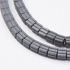Non-magnetic Hematite Non-magnetic Synthetic Hematite Beads Strands, Frosted, Cube, 3x3x3mm, Hole: 0.5mm, about 139pcs/strand, 15.74 inch