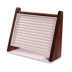 Белый Подставка для колец из орехового дерева, наклонная кольцевая коробка, подставка для хранения сережек, вертикальная стойка для ювелирных изделий, белые, 31x27x11.5 см