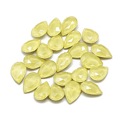 Свет Топаз Сделай сам указал назад k 9 стеклянные кабошоны со стразами, случайный цвет с задней крышкой или необработанный (без покрытия), стиль мокко, граненые, слеза, светлый топаз, 8x6x3.5 мм