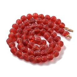 Красный Непальские бусины лэмпворк ручной работы, тыква, красные, 10.5x9.5 мм, отверстие : 1.5 мм, около 64 шт / нитка, 25.79'' (65.5 см)