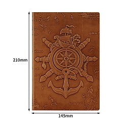 Сиена 3блокнот из искусственной кожи с тиснением d, a5 журнал образцов якоря и руля, для школьных канцелярских принадлежностей, цвет охры, 210x145 мм