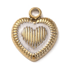 Золотой 304 подвески из нержавеющей стали, с эмалью, сердце прелести, золотые, 12.5x10.5x2.5 мм, отверстие : 1.6 мм