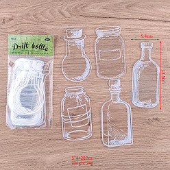 Bottle Пластиковая прозрачная прессованная обложка для закладки в виде цветка, закладка для образцов сухоцветов своими руками, с клеем внутри, образец бутылки, 135x57 мм, 5 стиль, 4 шт / стиль, 20 шт / комплект