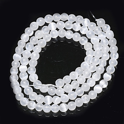 Selenite Natural Selenite Beads Strands, Round, 4mm, Hole: 0.8mm, about 106~108pcs/strand, 15.94 inch(40.5cm)