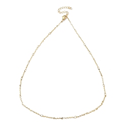 Золотой Ионное покрытие (IP) 304 ожерелья из нержавеющей стали с волнистыми звеньями, золотые, 17.60 дюйм (44.7 см)