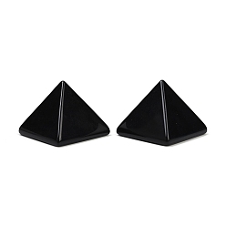 Обсидиан Натуральный обсидиан оргонит пирамида дисплей украшения, фигурка для украшения дома, энергетический камень рейки для исцеления, 30.5x30.5x25.5 мм