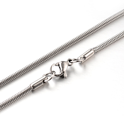 Color de Acero Inoxidable 304 collares de cadena de serpiente de acero inoxidable, color acero inoxidable, 17.7 pulgada (45 cm), 2 mm