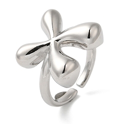 Letter X Латунное открытое кольцо-манжета для женщин с инициалами, без кадмия, без никеля и без свинца, Письмо X, 16.5x18 мм, регулируемый