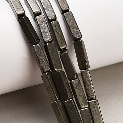 Пирит Нити из бусин из натурального золотого пирита/золотого пирита, кубоид, 13x4x4 мм, отверстие : 1.2 мм, около 15 шт / нитка, 7.48'' (19 см)