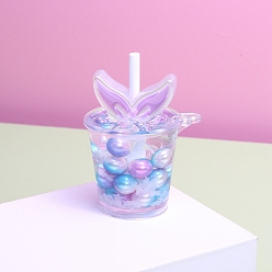 Средний Фиолетовый Большие подвески из светящейся смолы в виде напитка, светящиеся в темноте подвески в виде рыбьего хвоста, средне фиолетовый, 54x42 мм