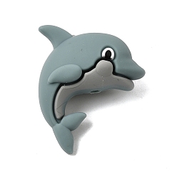 Dolphin Силиконовые бусины на морскую тематику, фокусные бусы, вода, дельфин, 30x26x13 мм, отверстие : 2 мм