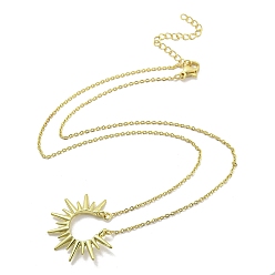 Настоящее золото 18K Латунь подвесные ожерелья, без кадмия и без свинца, солнце, реальный 18 k позолоченный, 15.94 дюйм (40.5 см)