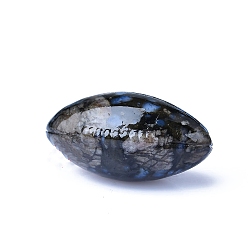 Glaucophane Резные украшения из натурального глаукофана в форме регби, для домашнего офисного стола, 40 мм