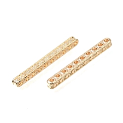 Plaqué 18K Or Véritable Laiton barres d'écartement, rectangle, réel 18 k plaqué or, 32x3x3mm, Trou: 1.5mm