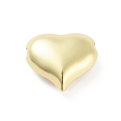 Настоящее золото 18K Стойки обшивки латунные бусины, долговечный, без свинца и без кадмия, сердце, реальный 18 k позолоченный, 22x25x9.5 мм, отверстие : 3 мм