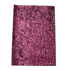 Deep Pink Glitter PU Leather Fabric, with Shiny Sequins, for Bowknots Earrings Shoes Purses Handbags DIY Making Fabric Sewing, Deep Pink, 30x21x0.06cm
