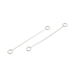 Stainless Steel Color 316 Surgical Stainless Steel Eye Pins, Double Sided Eye Pins, Stainless Steel Color, 25x2.5x0.4mm, Hole: 1.4mm