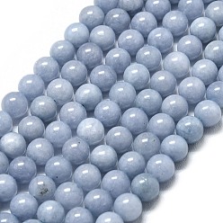 Светлый Стально-синий Натуральный Malaysia нефритовые бусы пряди, окрашенная и подогревом, круглые, светло-стальной синий, 4~4.5 мм, отверстие : 0.8 мм, около 85~88 шт / нитка, 14.57~14.96 дюйм (37~38 см)