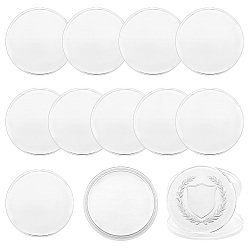 Silver 12Pcs Iron Blank Commemorative Coins, Lucky Coins, with Protection Case, Flat Round, for Laser Engraving Craft, Silver, 40x3mm