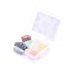 Смешанные камни Бусины из натурального смешанного камня, для акробатики, украшение, полирование, обмотка провода, исцеление кристаллами викки и рейки, с пластиковой коробке, самородки, грубое сырье, 16~36x15~28x11~15.5 мм