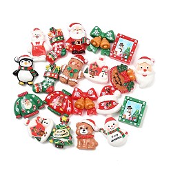 Mixed Shapes Кабошоны из непрозрачной рождественской смолы, разнообразные, 24~33.5x21~29.5x9~12.5 мм