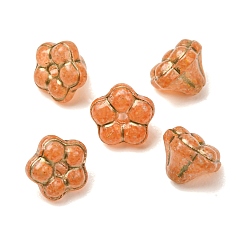 Sandy Brown Handmade Lampwork Bead Caps, Flower, Sandy Brown, 7x8.5x8.5mm, Hole: 1mm, about 240pcs/bag