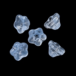 Васильковый Прозрачные стеклянные бусины для выпечки, петуния, васильковый, 9x9x6 мм, отверстие : 1.4 мм