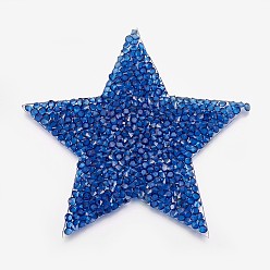 Licht Saphir Glitzer Hotfix Strass, Flecken aufbügeln, Abendschuhe Kleidungsstück Dekoration, Stern, Licht Saphir, 80x80x2.5 mm