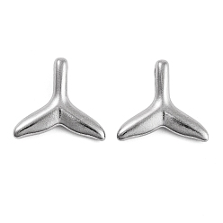 Нержавеющая Сталь Цвет Не тускнеющие 304 подвески из нержавеющей стали, прелести рыбий хвост, цвет нержавеющей стали, 15x16x5 мм, отверстие : 5.5x2 мм