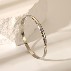 Нержавеющая Сталь Цвет Элегантные 304 простые браслеты из нержавеющей стали для женщин, цвет нержавеющей стали, внутренний диаметр: 2-3/8 дюйм (6 см)