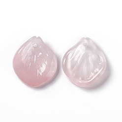 Thistle Electroplate Glass Pendant, Flower Petal Charms, Pink, 20x18x4mm, Hole: 1.2mm
