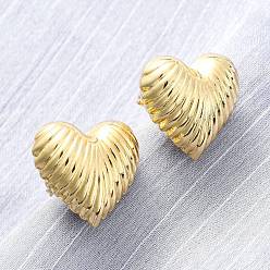 Настоящее золото 18K Латунь серьги, стойки покрытие, долговечный, без свинца и без кадмия, сердце, реальный 18 k позолоченный, 19x20 мм