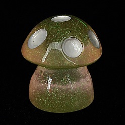 Ярко-Розовый Украшения из светящейся смолы в виде грибов, светится в темноте, украшения для рабочего стола в автомобиле или домашнем офисе, ярко-розовый, 12.5x11.5 мм