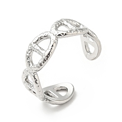 Нержавеющая Сталь Цвет Не тускнеет 304 нержавеющая сталь овальная пряжка открытое кольцо манжета для мужчин и женщин, цвет нержавеющей стали, размер США 9 (18.9 мм)