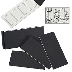Черный Чистый бумажный комикс, блокноты для чтения сказок, прямоугольные, чёрные, 185x81.5x6 мм