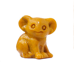 Топаз Нефрит Украшение дисплея скульптуры из нефрита из натурального топаза, для домашнего офисного стола, коала, 32x30 мм