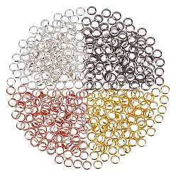 Gemischte Farbe Messing-Abstandshalterkugeln, Flachrund, Gemischte Farbe, 4x1 mm, Bohrung: 2.5 mm, 4 Farben, 100 Stk. je Farbe, 400 Stück / Karton