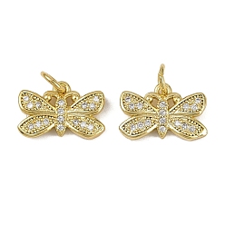 Настоящее золото 18K Латунные микро проложить кубического циркония подвески, бабочки прелести, долговечный, без кадмия и без свинца, стойки покрытие, с целью перехода в кольце, реальный 18 k позолоченный, 9.5x14x2.5 мм, отверстие : 3.2 мм
