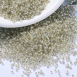 (DB1432) Бледно-желтый с Серебряной Подкладкой Бусины miyuki delica, цилиндр, японский бисер, 11/0, (дБ 1432) серебристая подкладка бледно-желтая, 1.3x1.6 мм, отверстия: 0.8 мм, около 10000 шт / мешок, 50 г / мешок