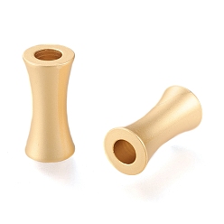 Настоящее золото 18K Матовые бусины из сплава, долговечный, без кадмия, без никеля и без свинца, реальный 18 k позолоченный, 10.5x5 мм, отверстие : 3 мм